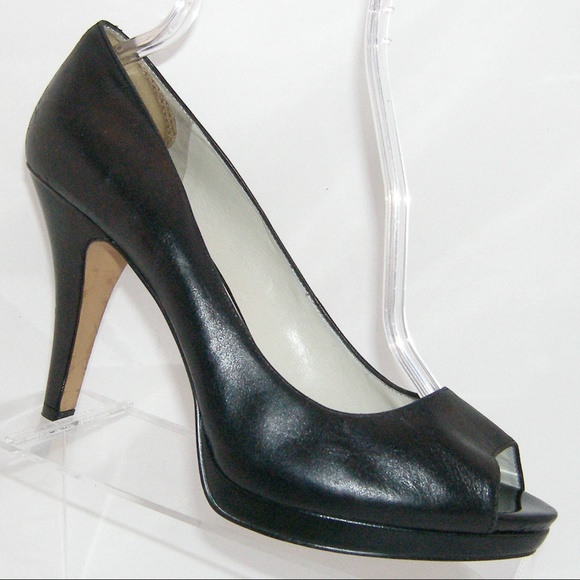 Nine West Shoes - Nine West 'Danee' black peep toe leather heel 10M